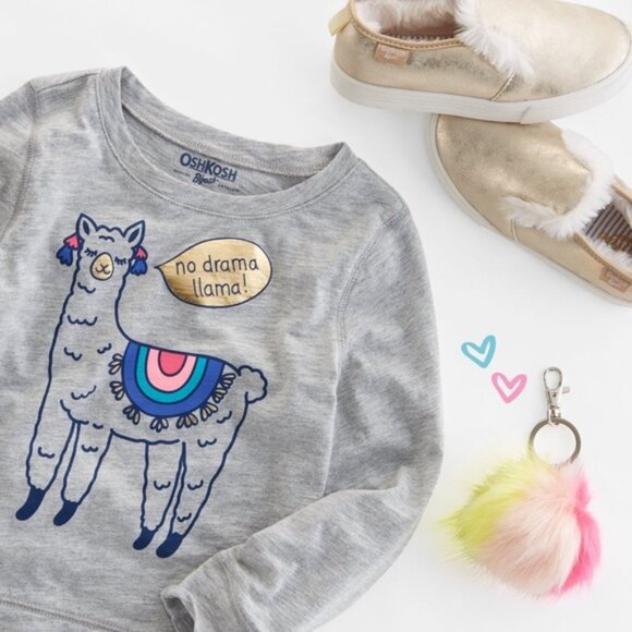 OshKosh B’gosh | "No Drama Llama" Long Sleeve Pullover | Size 8 - Picture 1 of 9